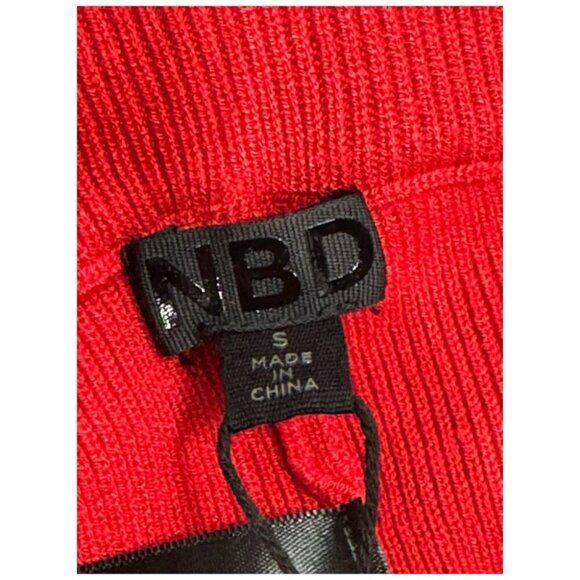 NBD | Revolve NWT $208 Zuri Knit Pants with Ankle Slits in Red Women's Size Sm - Picture 3 of 12